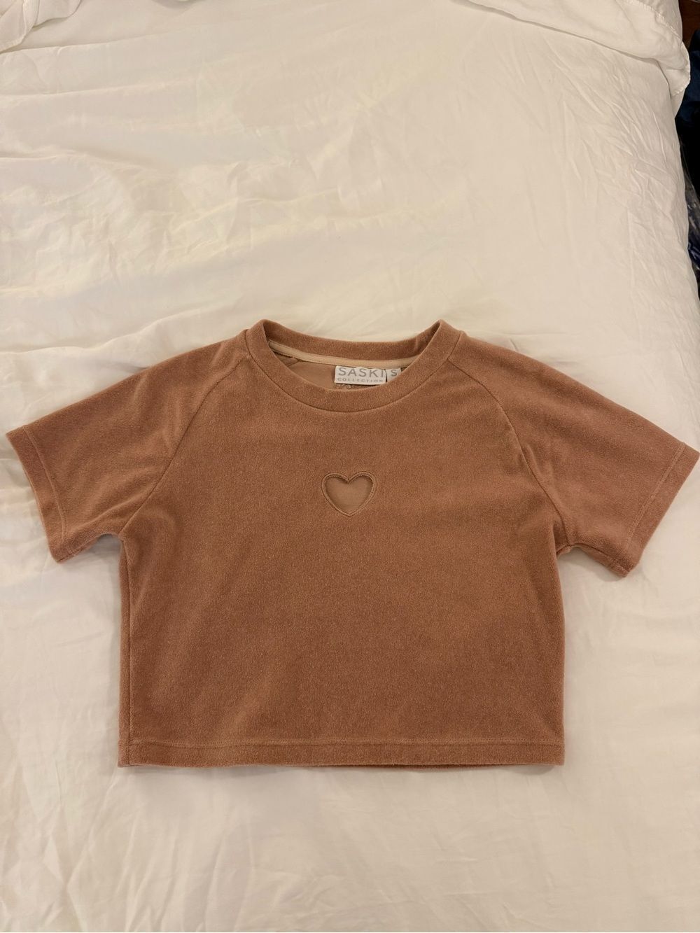 Saski Collection Heart Terry Baby Tee